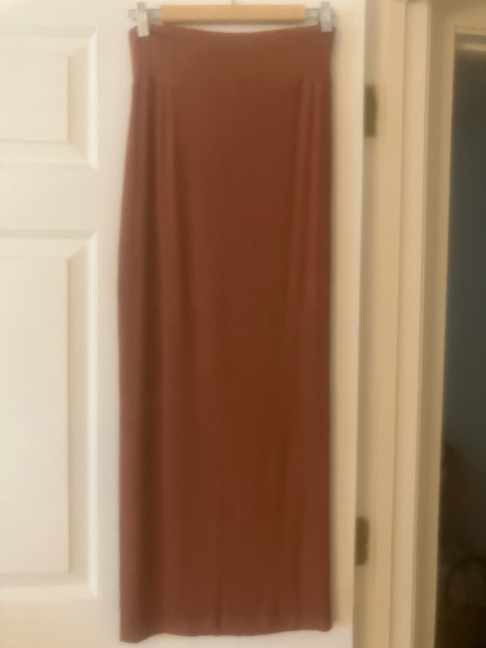 Enza Costa Rust Straight Maxi Skirt